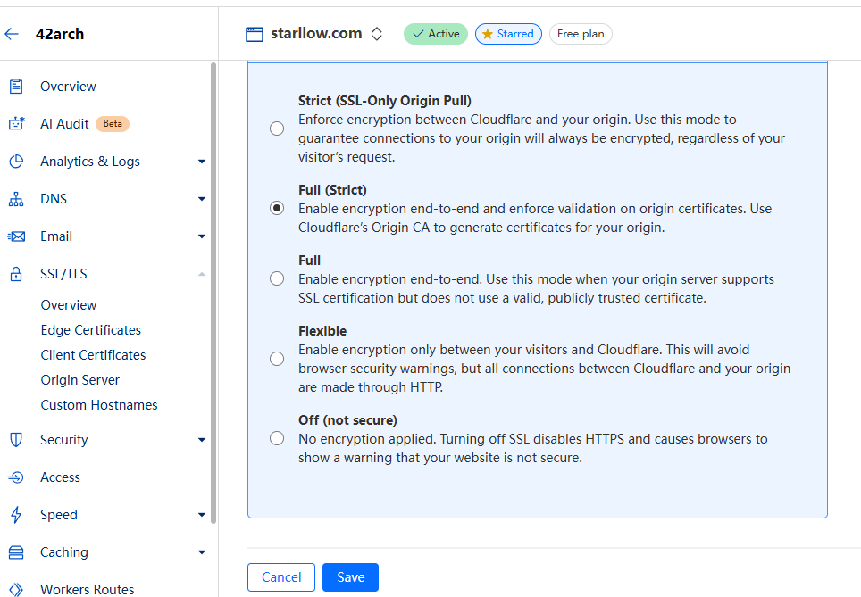 Configure encryption mode